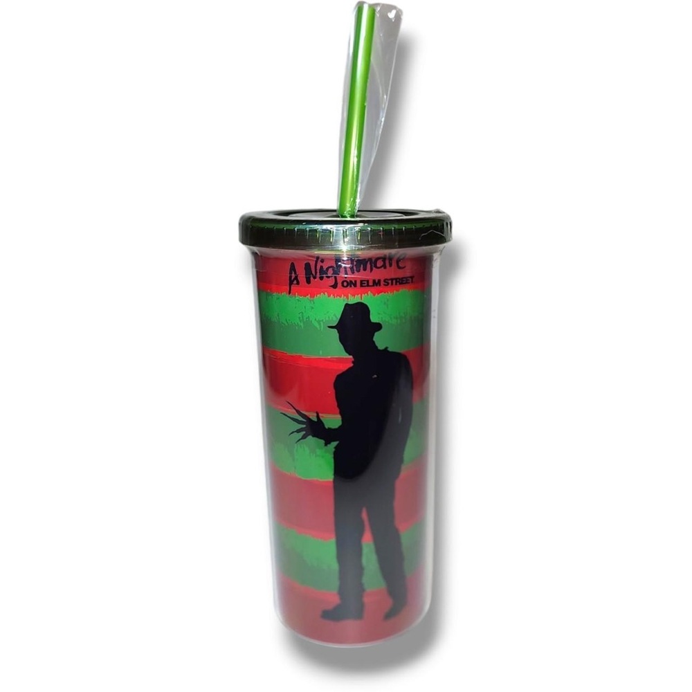 A Nightmare On Elm Street Freddy Krueger Tumbler Horror STRAW Cup NEW